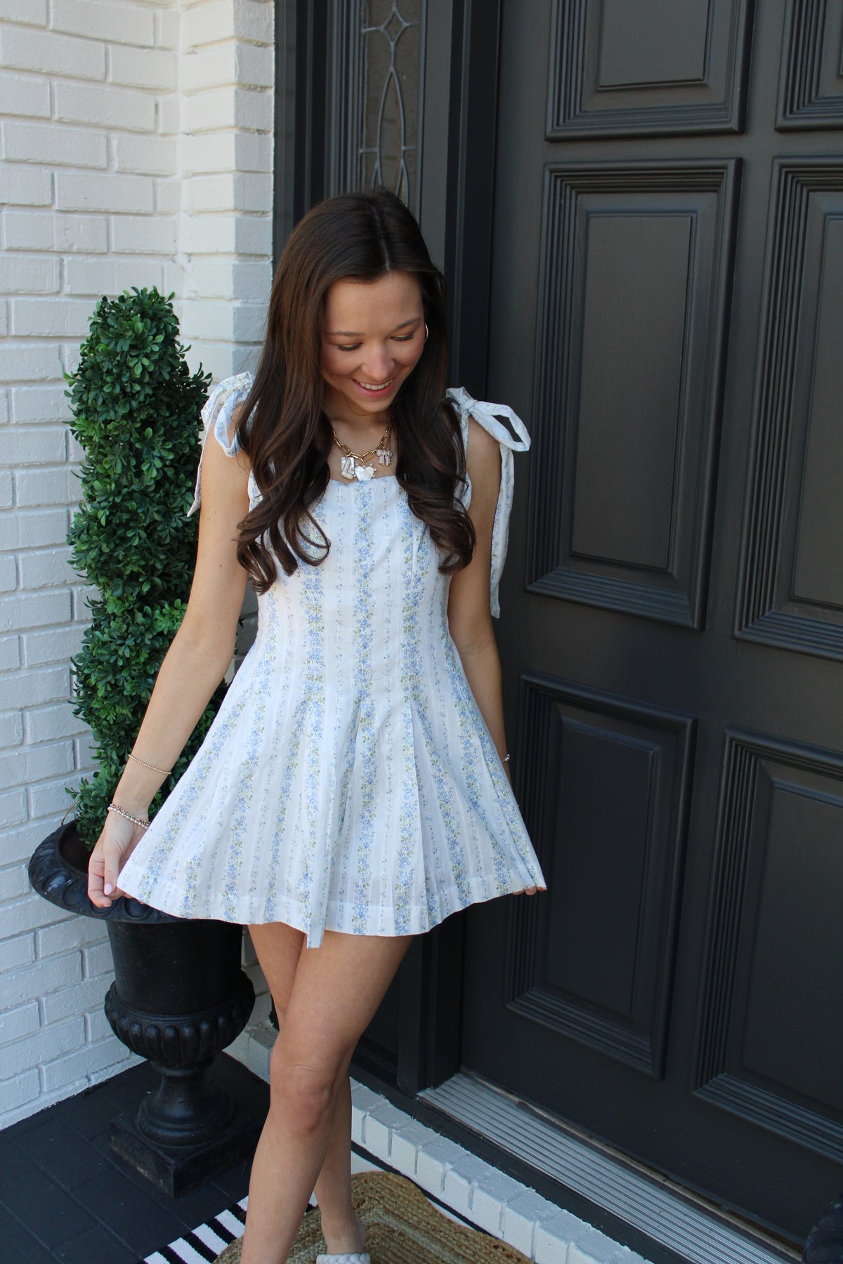 Blue Floral Romper
