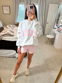 Gingham Pink & White Biker Short