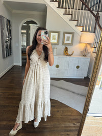 Cream & White Maxi Dress