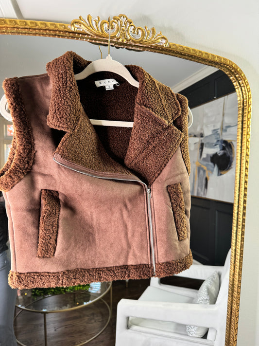 Brown Sherpa Vest