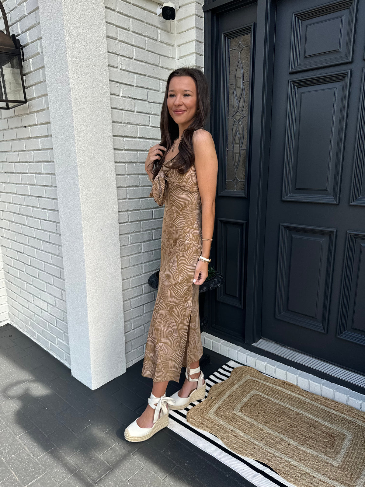 Brown Bow Maxi Dress