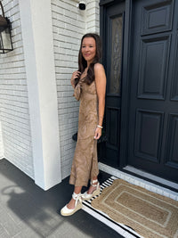 Brown Bow Maxi Dress