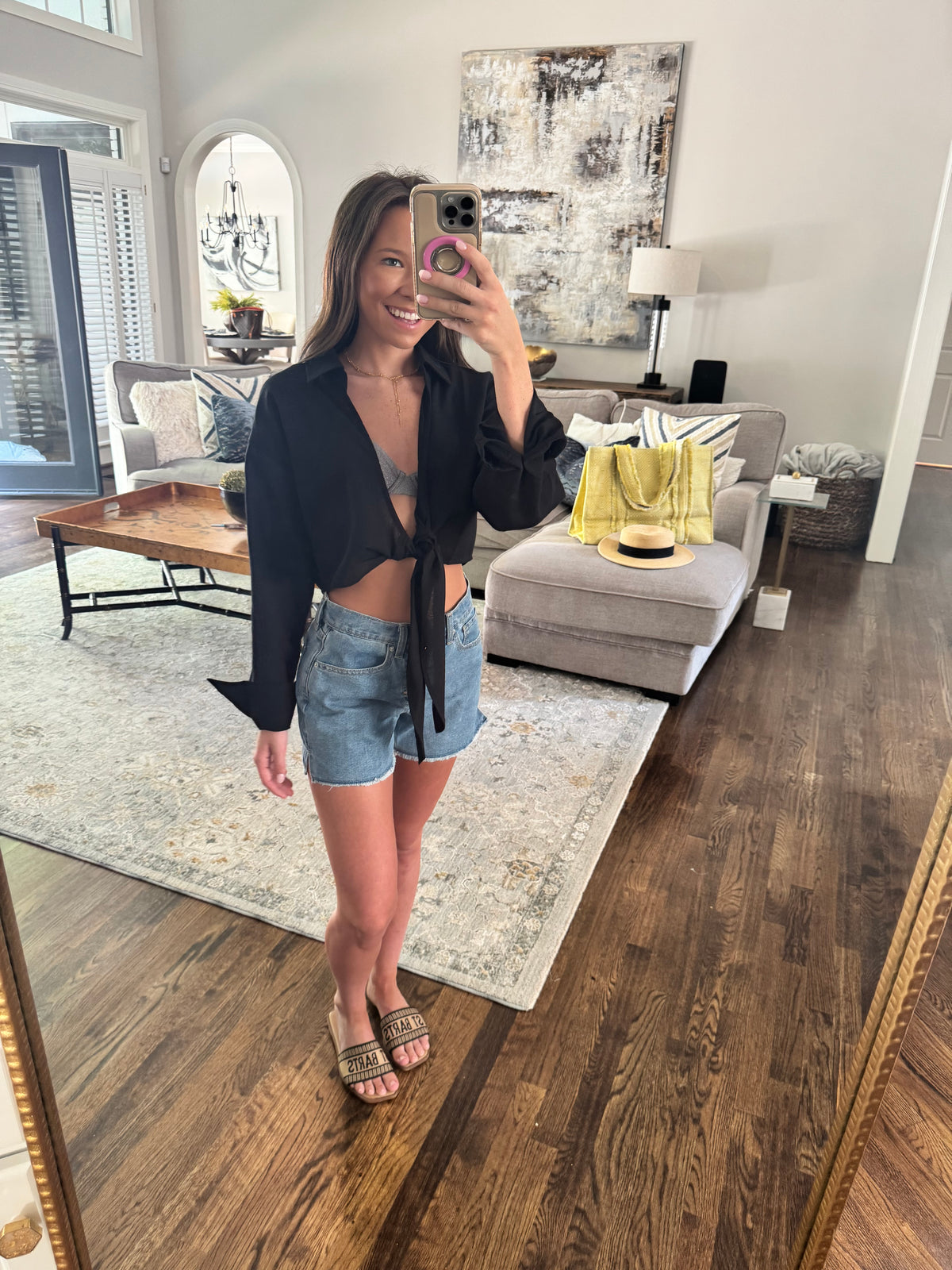 Black Linen Top
