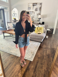 Black Linen Top