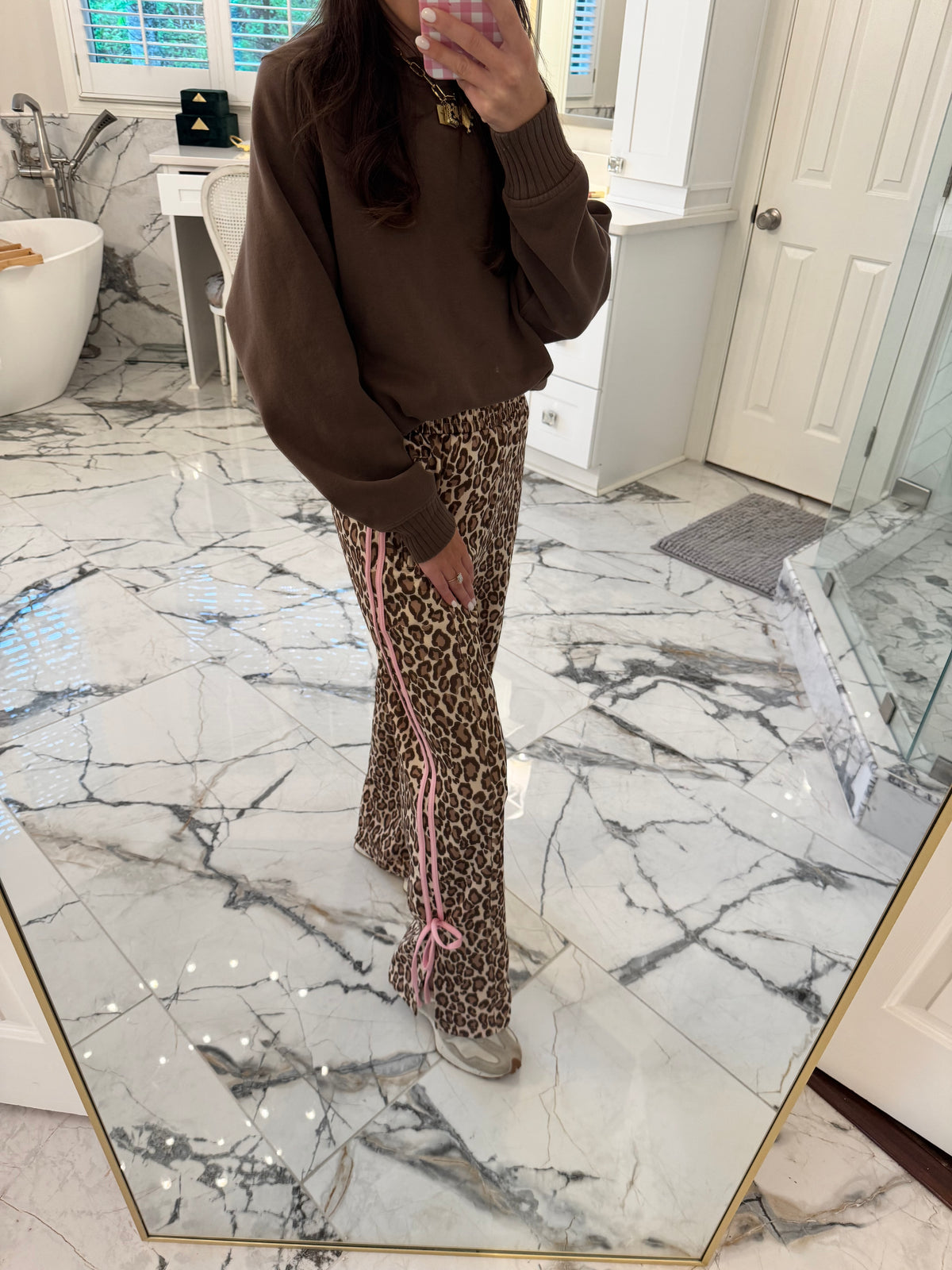 Pink Cheetah Bow Pants