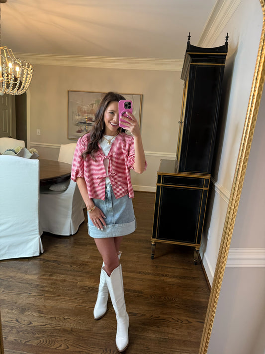 Red Kamryn Bow Top