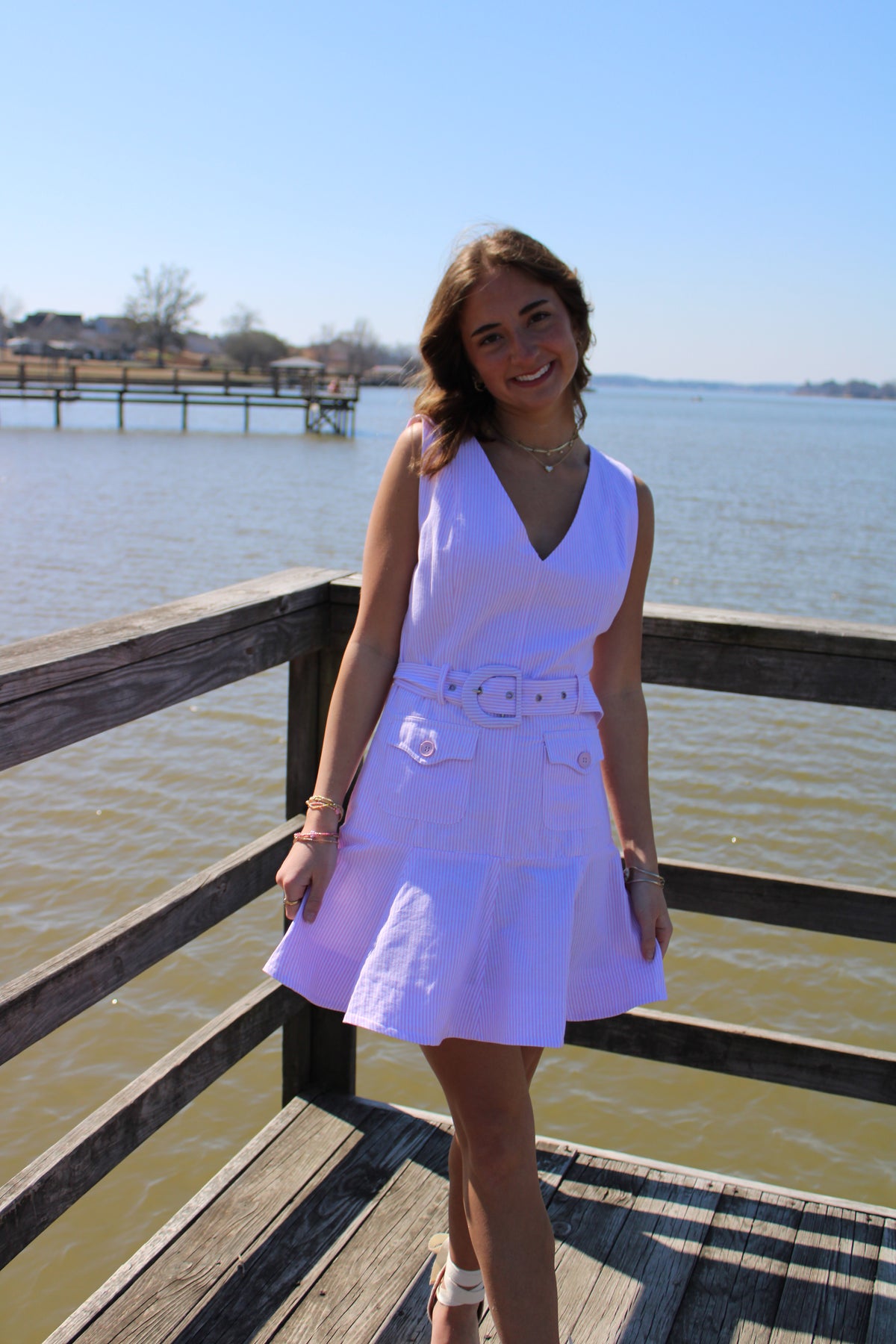 Pink & White Vacation Dress