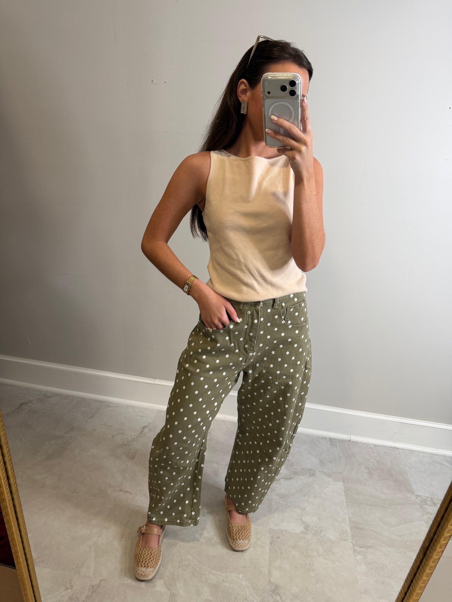 Olive Grove Barrel Jeans
