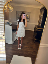 Scallop White Dress