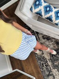Blue Striped Beach Skort