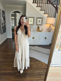 Cream & White Maxi Dress