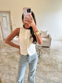 Denim White Top