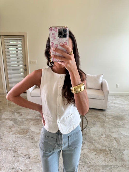 Denim White Top
