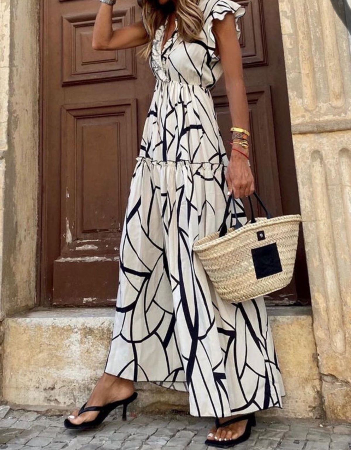 Sara Black & White Maxi