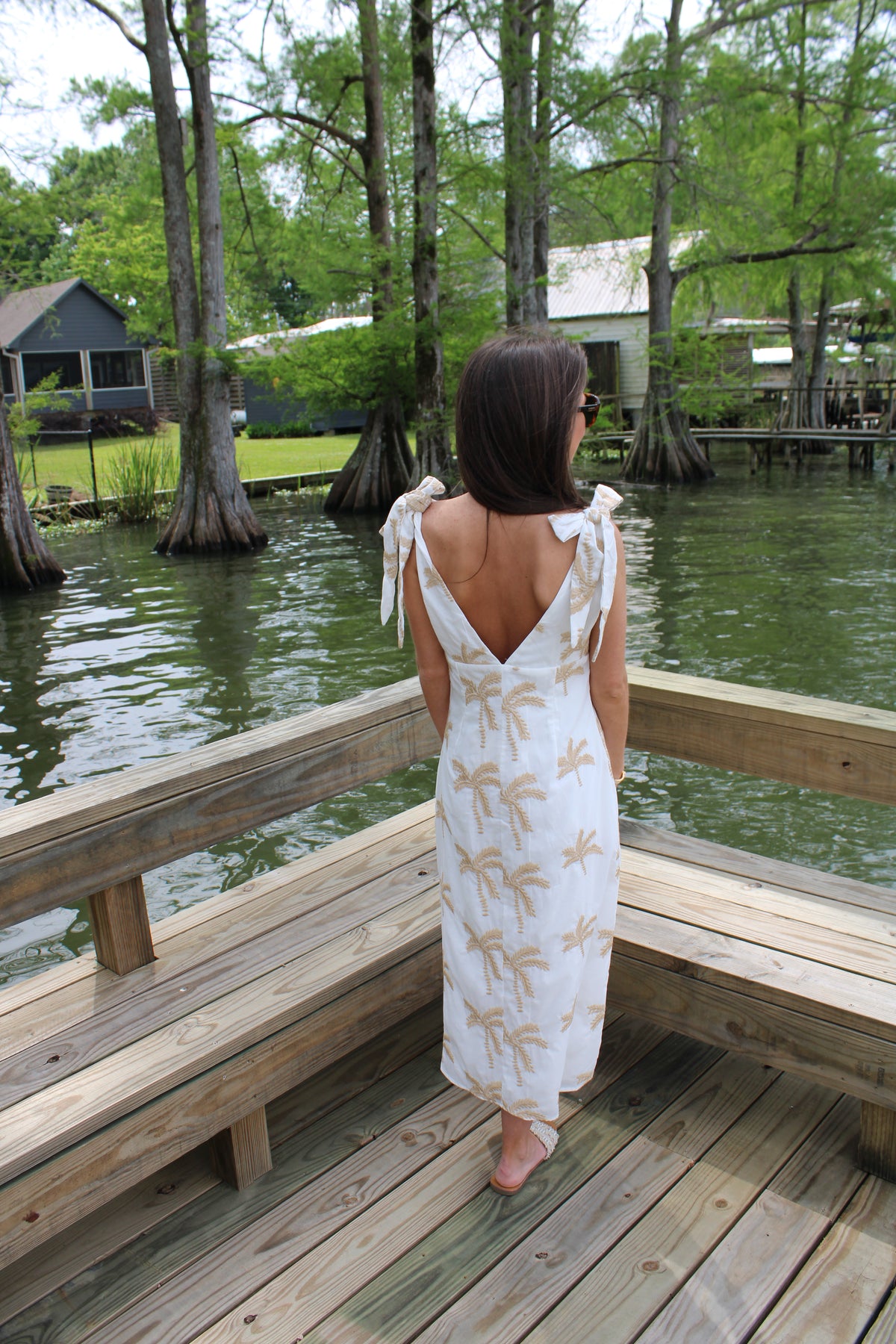 Palm Bow Tie Dress