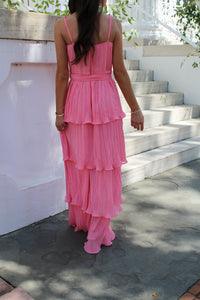 Mattie Pink Tiered Maxi Dress