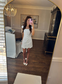 Scallop White Dress