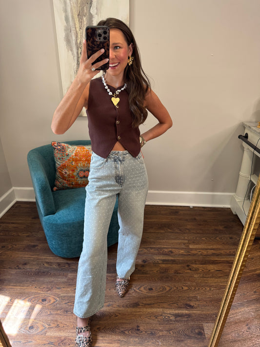 Miranda Mocha Sweater Top