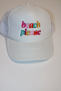 Beach Please trucker Hats