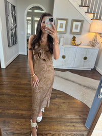 Brown Bow Maxi Dress
