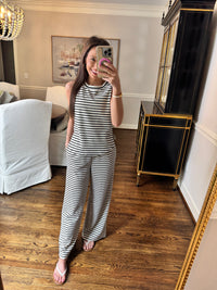 Black & Cream Striped Set