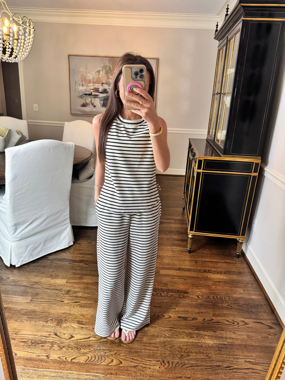 Black & Cream Striped Set