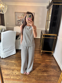 Black & Cream Striped Set