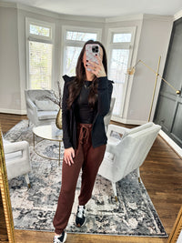 Brown Ribbed Joggers