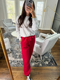 Red Fleece Joggers