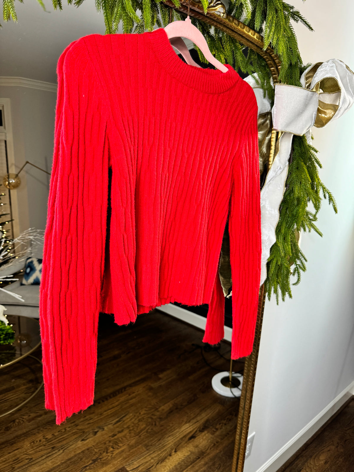 Red Merry Sweater Top ( Restock)