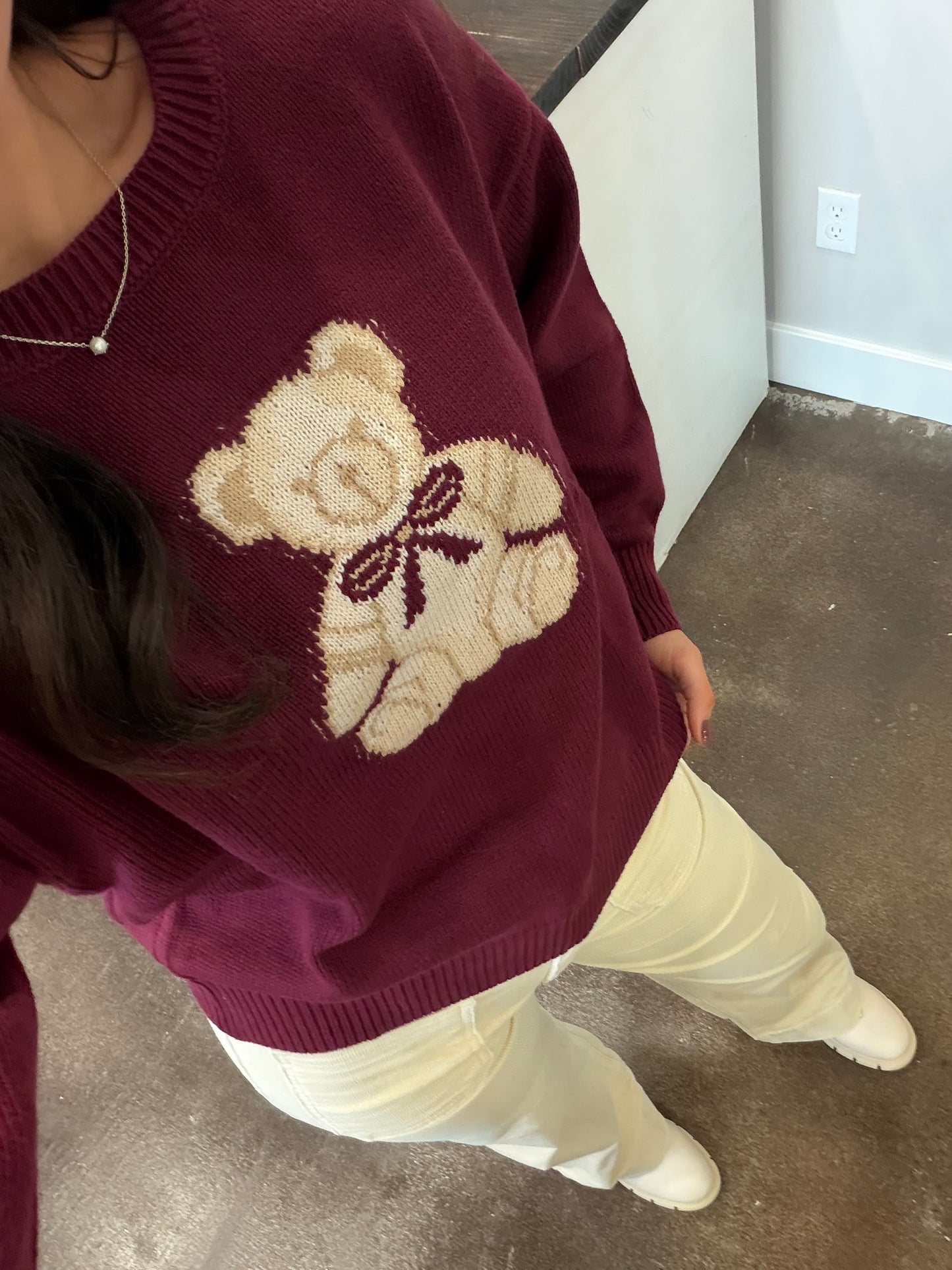 Bear Bow Christmas Sweater