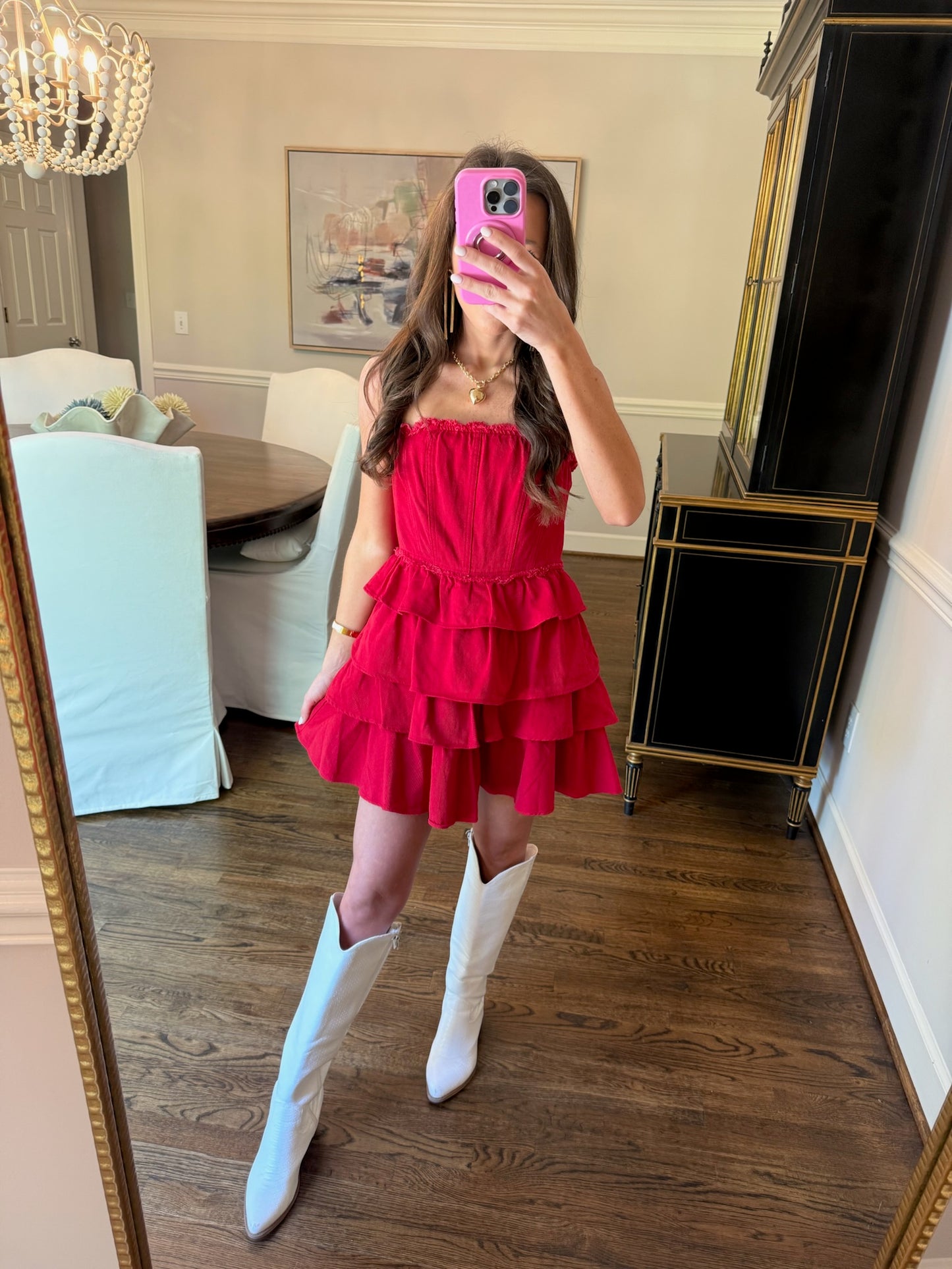 Red Strapless Dress