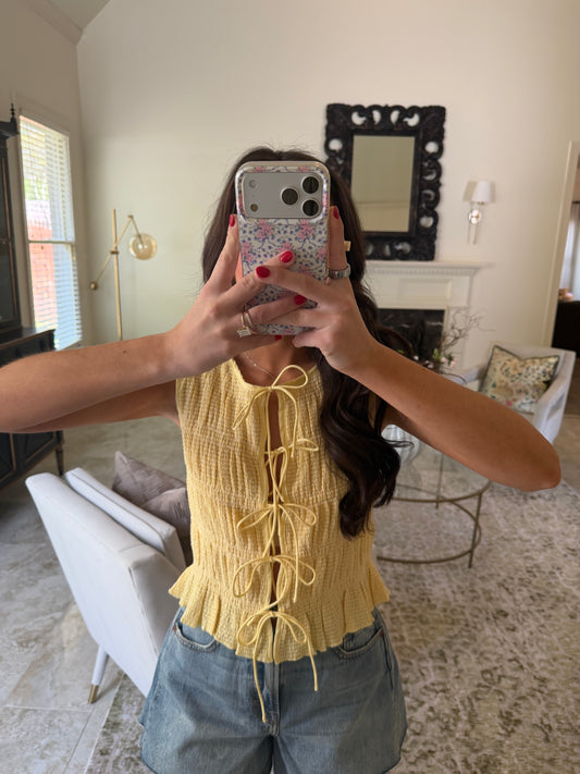 Sunny Yellow Tie Top