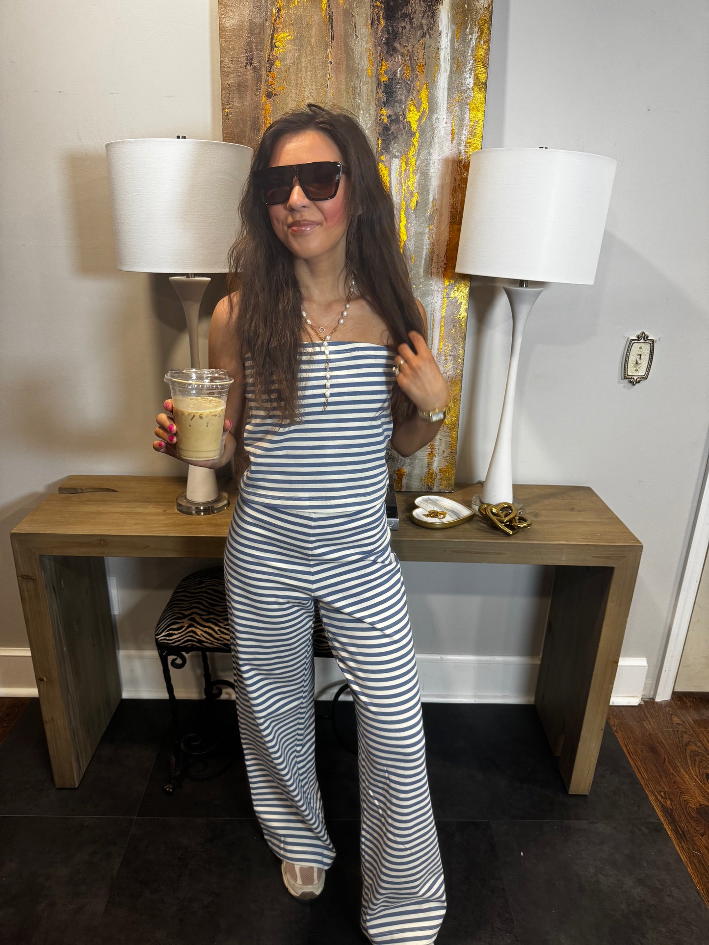 Beach Blue Striped Set