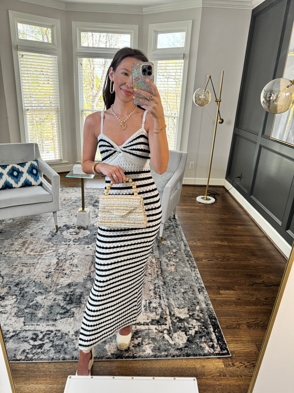 Crochet Black & White Dress