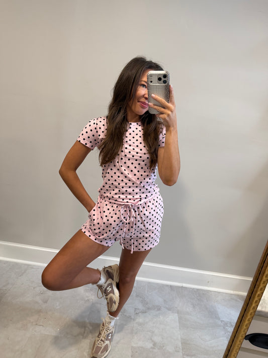 Pink Polka Dot Set