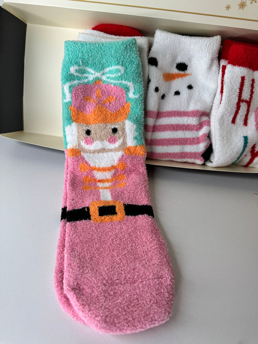 Pink Christmas Socks