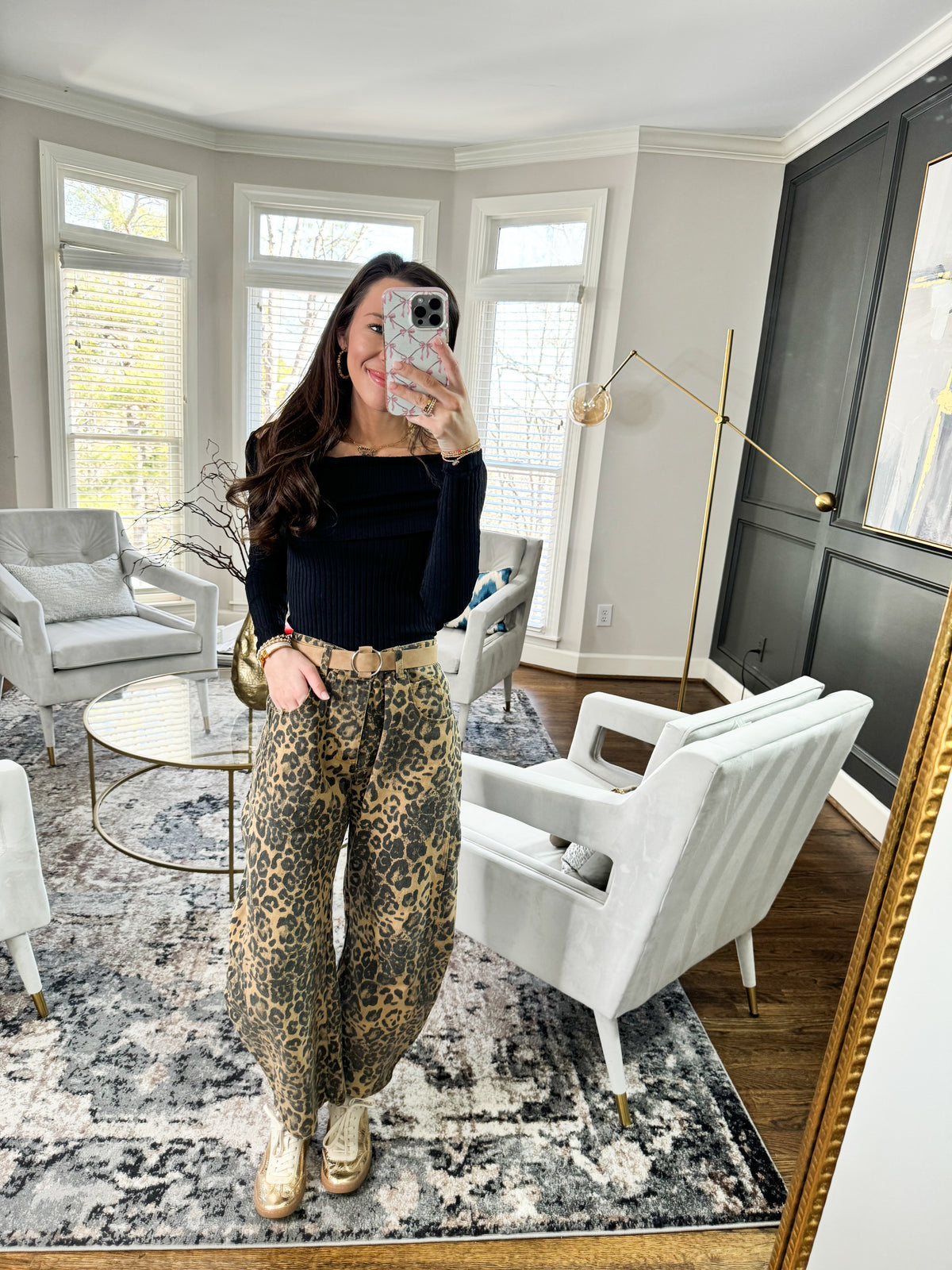 Leopard Barrel Jeans