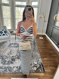 Crochet Black & White Dress