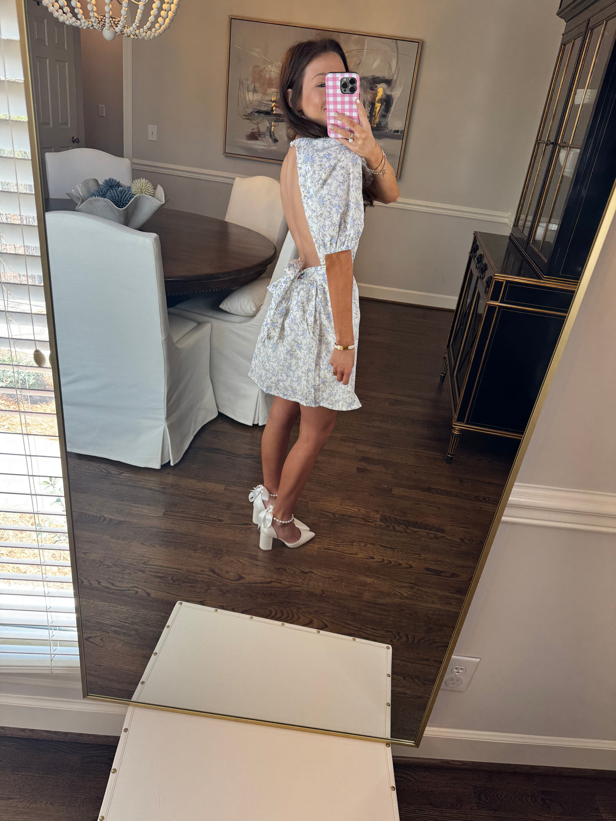 Blue and White Bow Dress