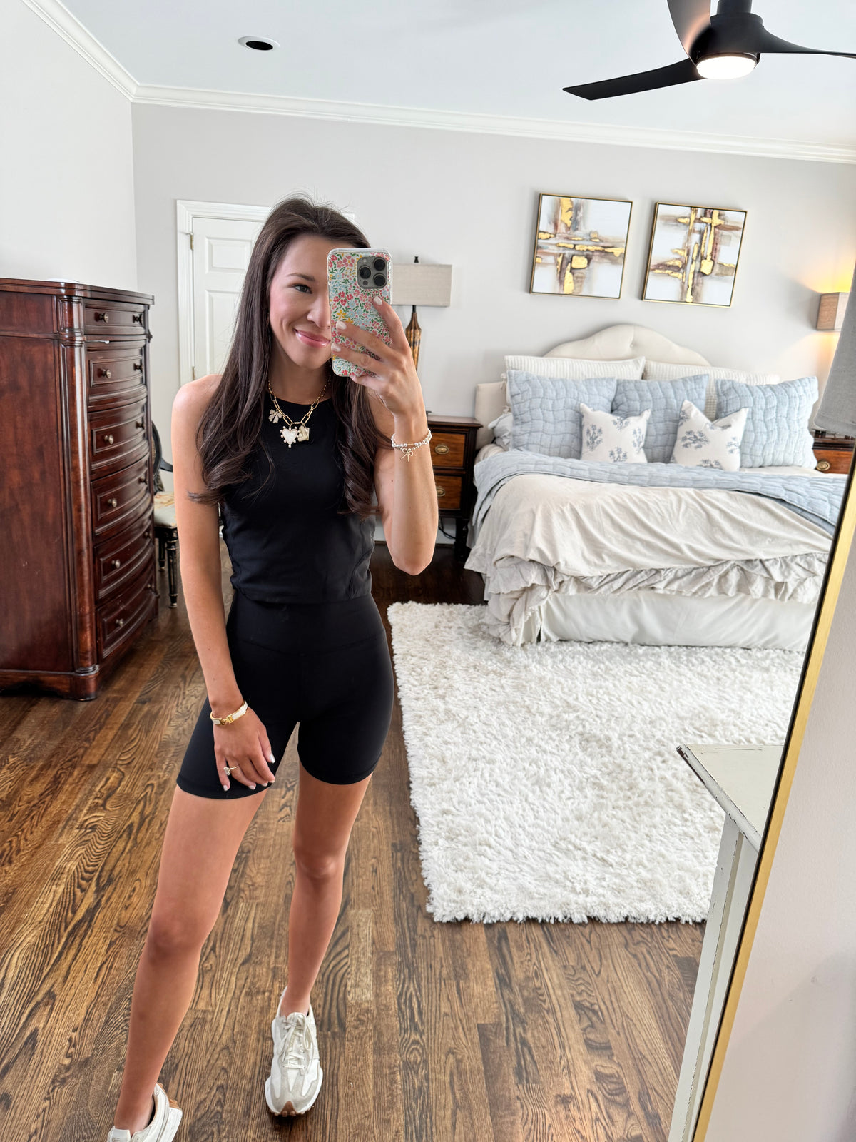 Black Biker Shorts Set