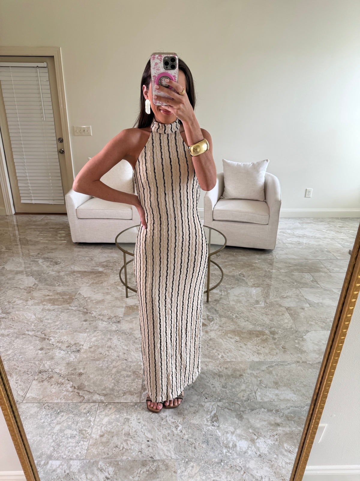 Cream and White Alexa Maxi