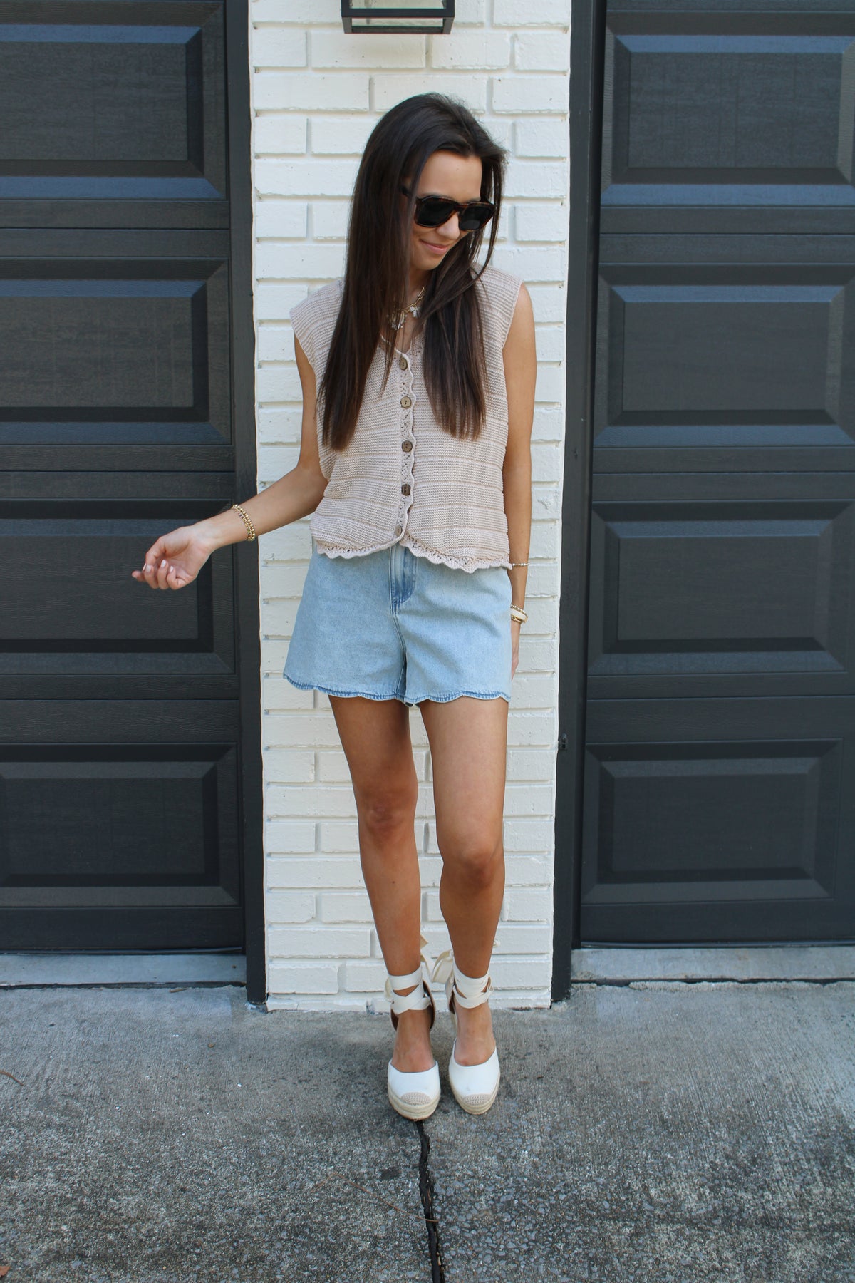 Oatmeal Lace Vest