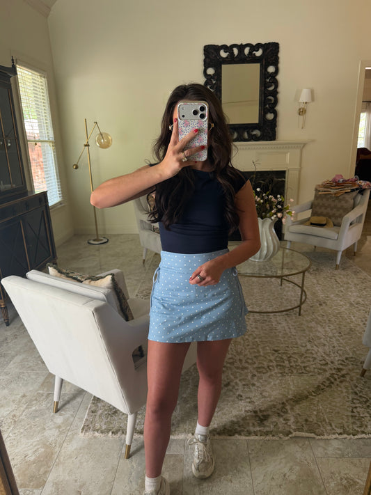 Polka Dot Blue Skirt