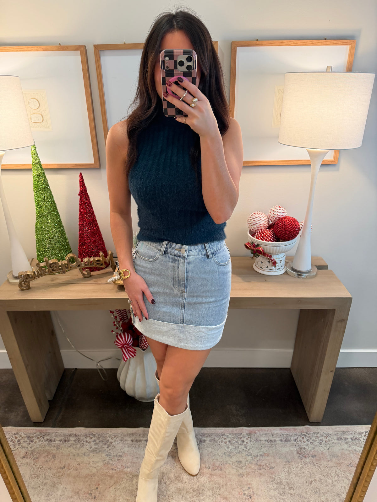 Green Feather Sweater