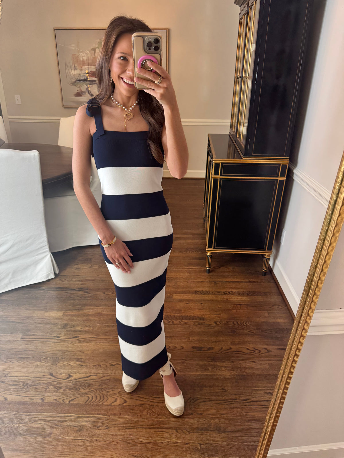 Navy & White Dress