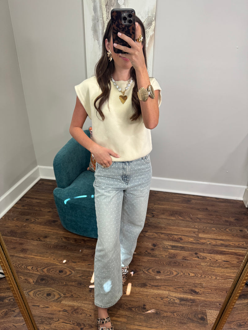 Cream Sweater Top