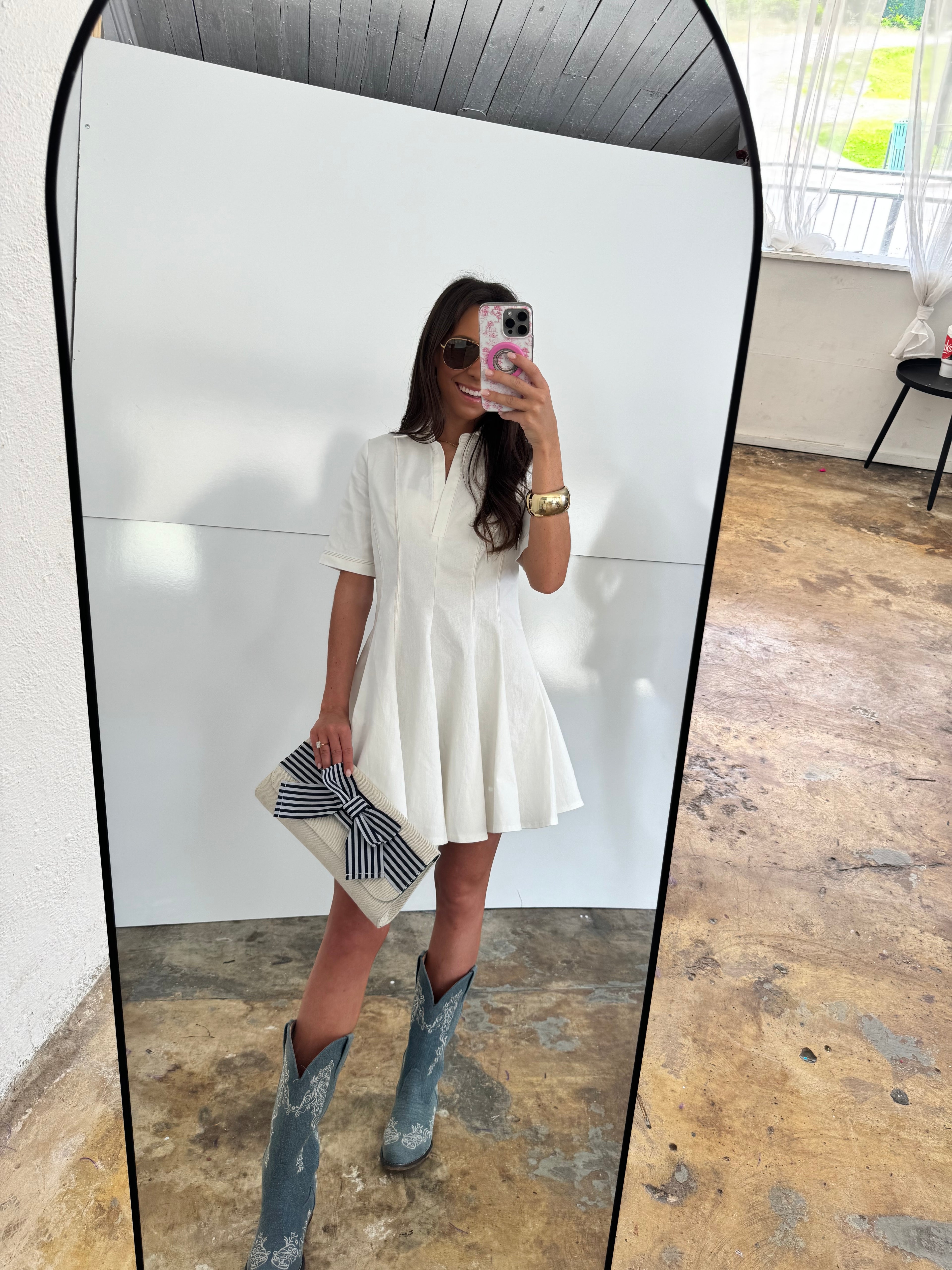 White Denim Dress