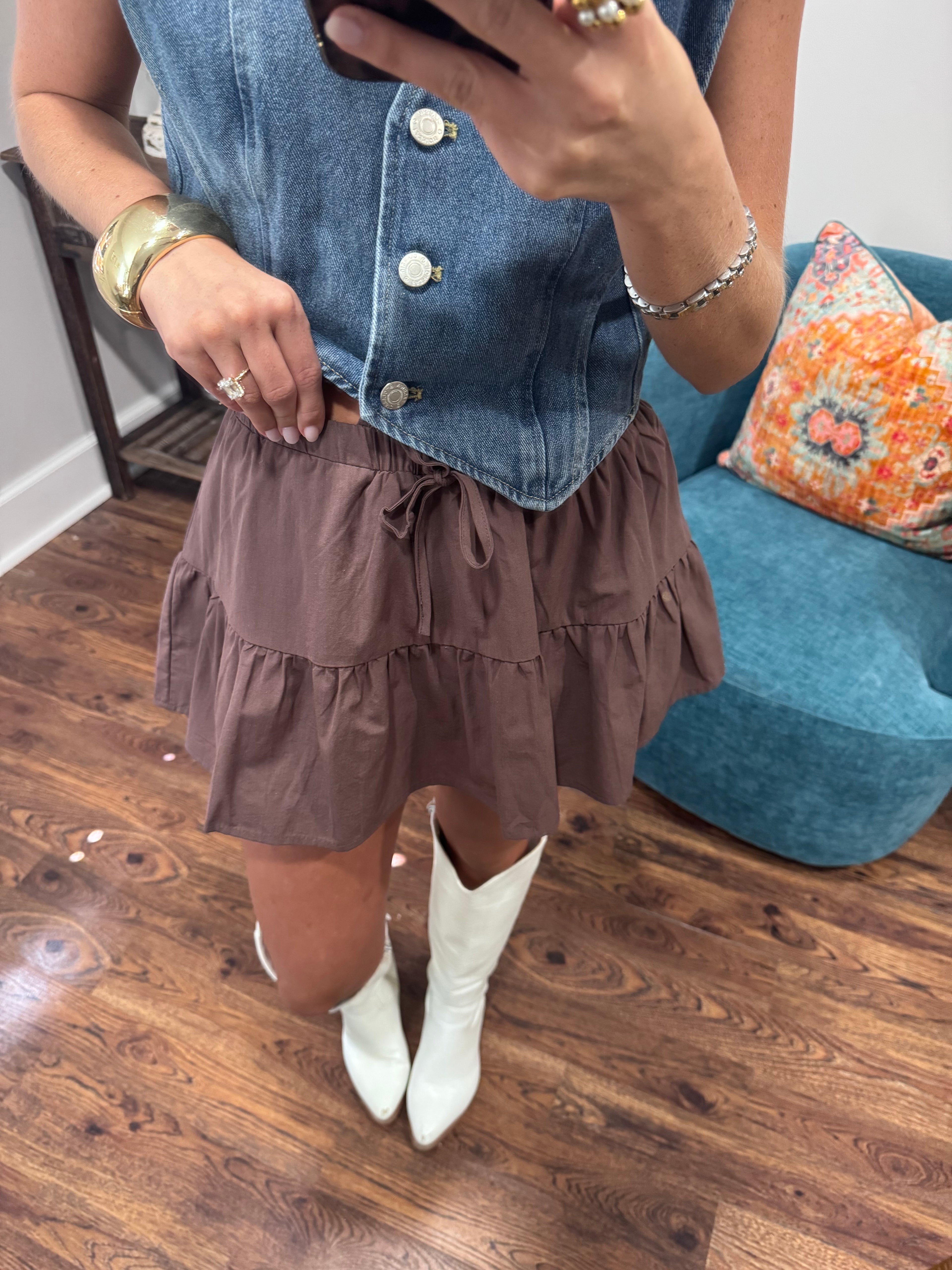Mocha Tiered Skort