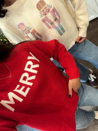 Cream Nutcracker Sweater